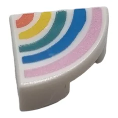 LEGO Tile 1 x 1 Round Quarter with Rainbow Pattern