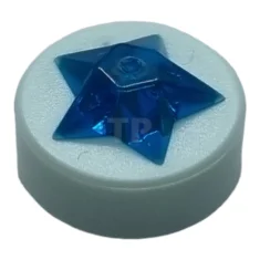 LEGO Fliese, rund 1 x 1 x 2/3 mit erhabenem Trans-Dark…