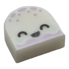 LEGO Fliese 1 x 1 Halbkreis mit Quallen-Muster