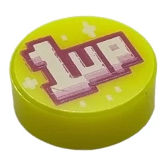 LEGO Tile 1 x 1 Round with '1UP' Pattern