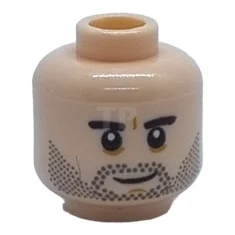 LEGO Kopf-Minifigur mit Stoppeln und Lächeln / Stirnrunzeln (beidseitig - SW…