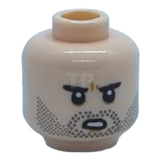 LEGO Kopf-Minifigur mit Stoppeln und Lächeln / Stirnrunzeln (beidseitig - SW…
