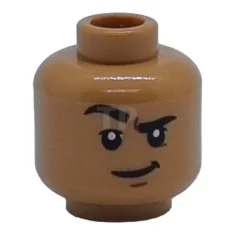 LEGO Minifigur, Kopf beidseitig, schwarze Augenbrauen, Lächeln mit Zähnen / Grinsen…