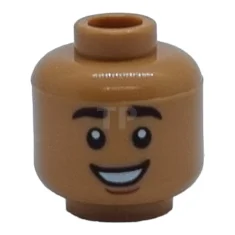 LEGO Minifigur, Kopf Beidseitige schwarze Augenbrauen, schiefes Lächeln / offenes Lächelmuster…