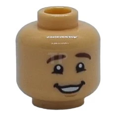 LEGO Kopf Minifigur mit Kinngrübchen, Grinse-/Lächelmuster (beidseitig)