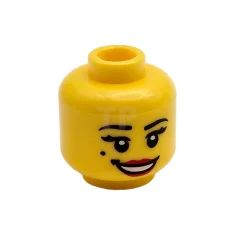 LEGO Kopf-Minifigur mit Schönheitsfleck und offenem Lächelmuster