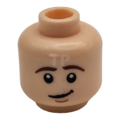 LEGO Kopf Minifigur mit besorgtem / schiefem Lächelmuster (beidseitig - Frodo)