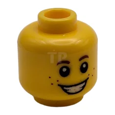LEGO Tête de figurine avec taches de rousseur et motif souriant…