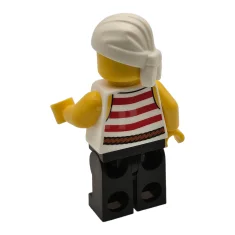 LEGO Pirate 8 - Red and White Stripes, Black Legs, Scowl