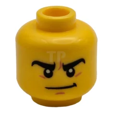 LEGO Kopf Minifigur mit schiefem Lächeln / Wütendes Muster (beidseitig)