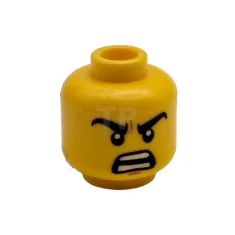 LEGO Kopf Minifigur mit schiefem Lächeln / Wütendes Muster (beidseitig)