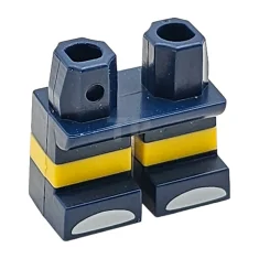 LEGO Korte benen met voorgevormd horizontaal geel streeppatroon en witte tenen