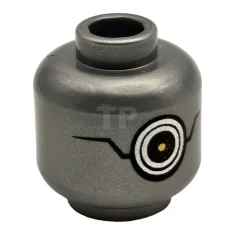 LEGO Minifigur, Kopf Alien mit Roboter Silber mit blauen Augen, grauen…