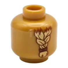 LEGO Minifigure, tête sourcils dorés, barbe et queue de cheval tressée…