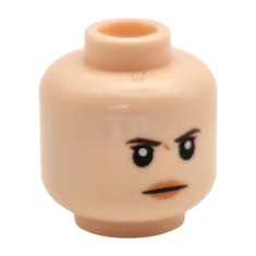 LEGO Minifigur, Kopf Weiblich Dunkelbraune Augenbrauen, Dunkelorange Falten zwischen den Augen,…