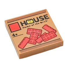 LEGO Tile 2 x 2 with Groove with LEGO House Logo,…