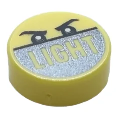 LEGO Tegel 1 x 1 Rond met Boze Ogen en 'LICHT'…
