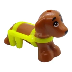 LEGO Dog with Wheelchair Harness, Dachshund (Pickle)