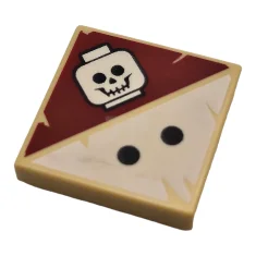 LEGO Tile 2 x 2 with Dots and Skull Pattern