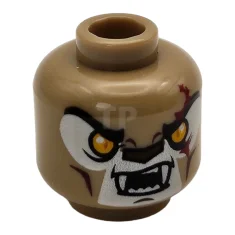 LEGO Head Minifig with Alien Chima Lion Pattern (Dual Sided)