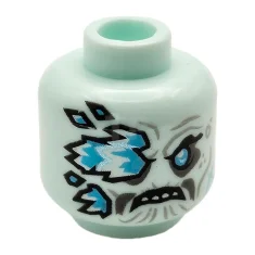 LEGO Minifigur, Kopf Beidseitige Falten, Zähne, Eisstacheln, die das rechte Auge…