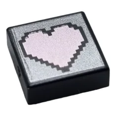 LEGO Fliese 1 x 1 mit verpixeltem Herz-Muster