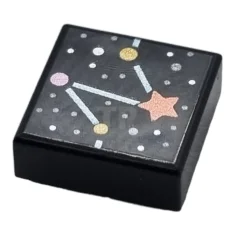 LEGO Fliese 1 x 1 mit Sternkonstellationsmuster