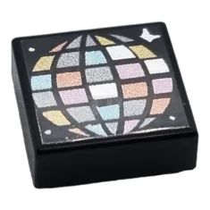 LEGO Fliese 1 x 1 mit Disco-Kugel-Muster