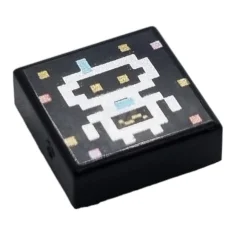 LEGO Fliese 1 x 1 mit verpixeltem Roboter-Muster