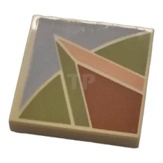 LEGO Carreau 2 x 2 avec motif de formes angulaires.