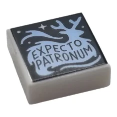 LEGO Fliese 1 x 1 mit "EXPECTO PATRONUM"-Muster