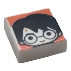 LEGO Fliese 1 x 1 mit männlichem Kopf mit Brillenmuster (Harry…