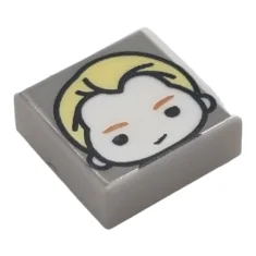LEGO Fliese 1 x 1 mit männlichem Kopfmuster (Draco Malfoy)