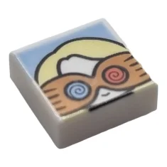 LEGO Fliese 1 x 1 mit weiblichem Kopfmuster (Luna Lovegood)