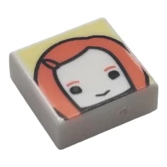 LEGO Tile 1 x 1 with Female Head Pattern (Ginny Weasley)