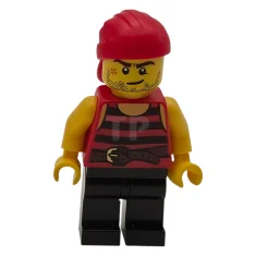 LEGO Pirate 6 - Black and Red Stripes, Black Legs, Scar