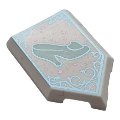 LEGO Tile 2 x 3 Pentagonal with Glass Slipper Pattern