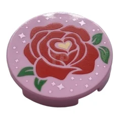 LEGO Tile 2 x 2 Round with Bottom O and Rose…