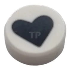 LEGO Tile 1 x 1 Round with Heart Pattern