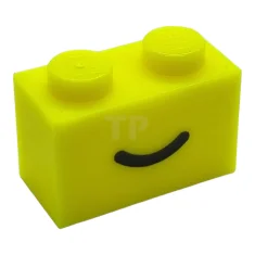 LEGO Brick 1 x 2 with Smile Pattern
