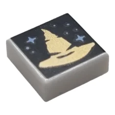 LEGO Fliese 1 x 1 mit Hexen-/Zaubererhut-Muster (Sorting Hat)