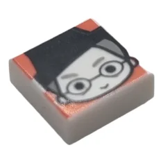 LEGO Fliese 1 x 1 mit Hexenkopf-Muster (Minerva McGonagall)