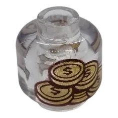 LEGO Kopf Minifigur mit 'Paradise Falls' und Münzen Muster