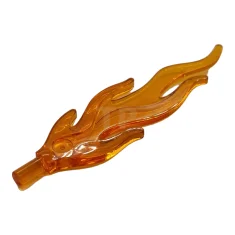 LEGO Wave Rounded Straight Large with Bar End (Flame)