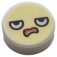 LEGO Fliese 1 x 1 Rund mit Emoji-Muster