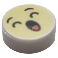 LEGO Fliese 1 x 1 Rund mit Emoji-Muster