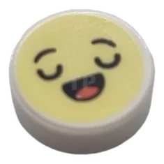 LEGO Tile 1 x 1 Round with Emoji Pattern