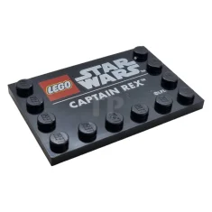 LEGO Tile 4 x 6 with Studs on Edges with 'CAPTAIN…