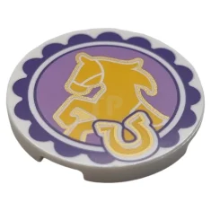 LEGO Tile 3 x 3 Round with Horse and Horse Shoe…