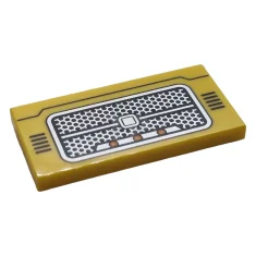 LEGO Tile 2 x 4 with Car Front Grille Pattern